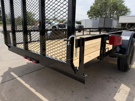 New #261481 2026 TOP HAT DJX 5 X 12 SINGLE AXLE ANGLE TOP 3.5K UTILITY W/ 48" RAMP GATE