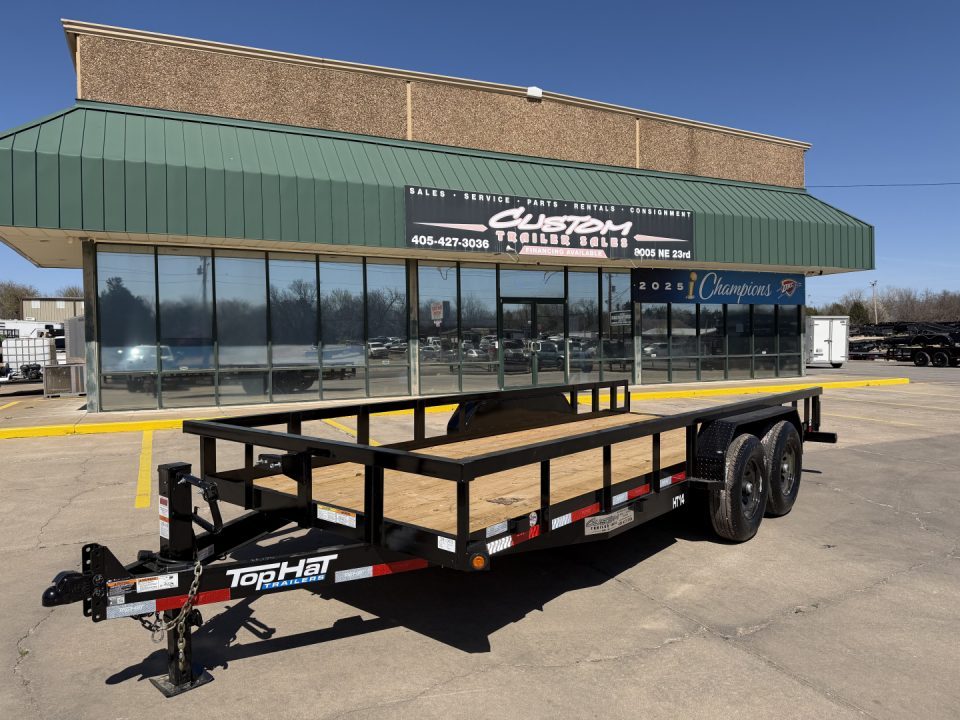 New #262321 2026 TOP HAT HT 18 X 83 TANDEM AXLE HEAVY DUTY SQUARE TUBE TOP UTILITY W/ SLIDE IN RAMPS