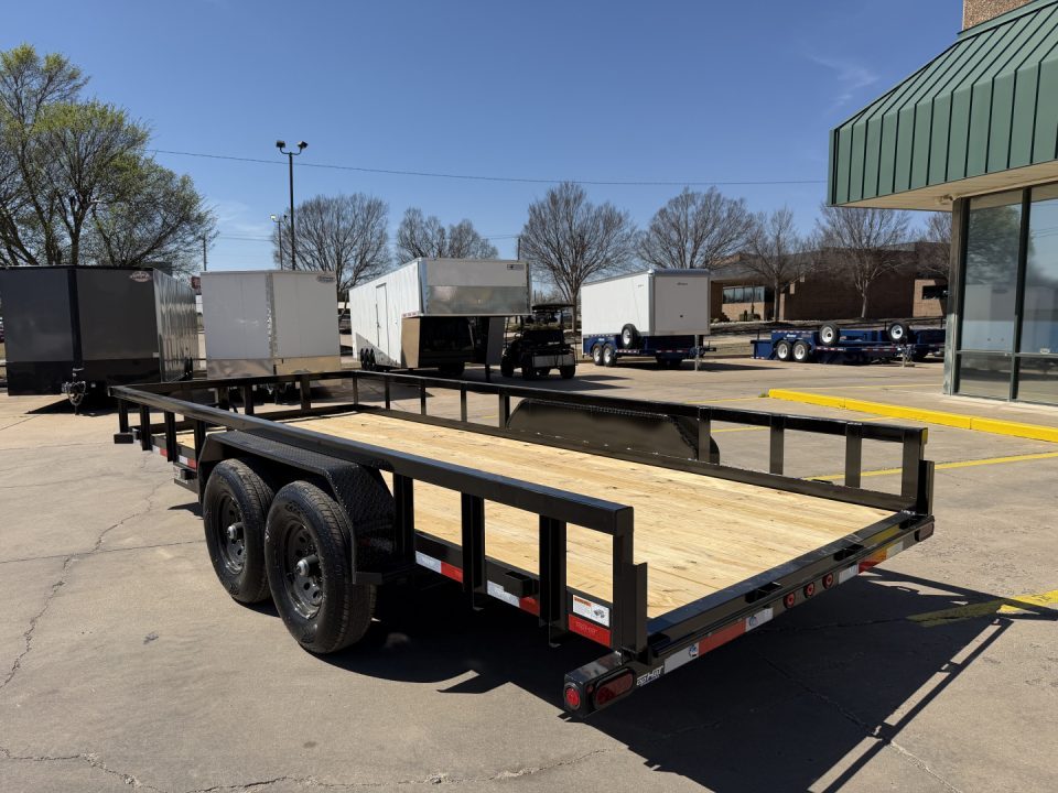 New #262321 2026 TOP HAT HT 18 X 83 TANDEM AXLE HEAVY DUTY SQUARE TUBE TOP UTILITY W/ SLIDE IN RAMPS