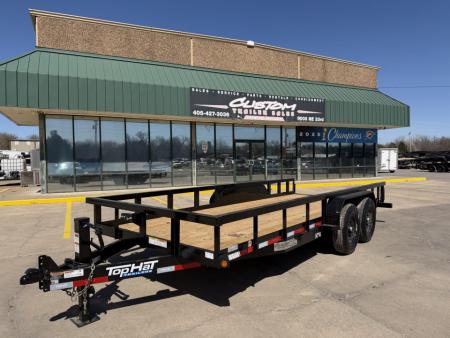 New #262321 2026 TOP HAT HT 18 X 83 TANDEM AXLE HEAVY DUTY SQUARE TUBE TOP UTILITY W/ SLIDE IN RAMPS