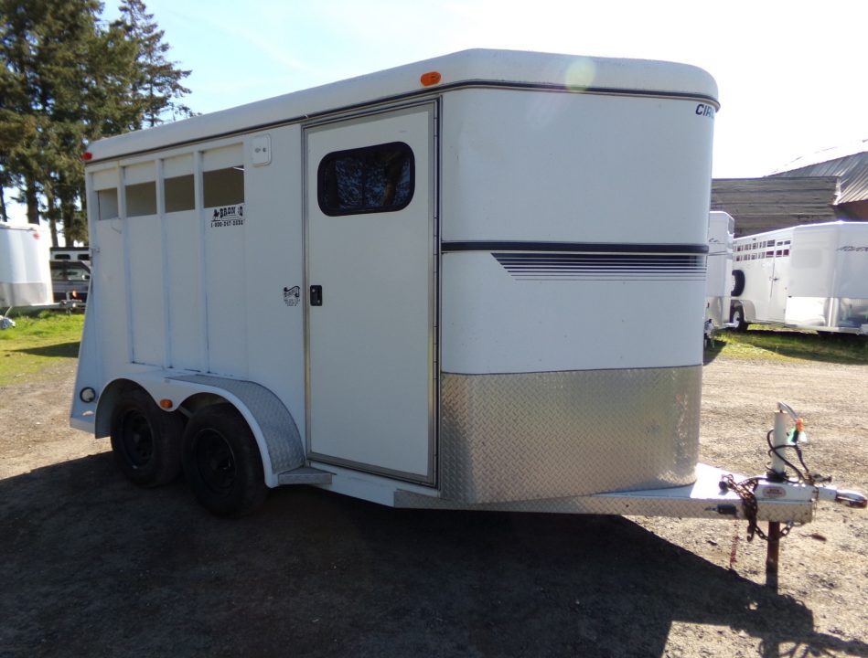 Used 2000 Circle J Bronco 2 Horse Slant Bumper Pull Horse Trailer