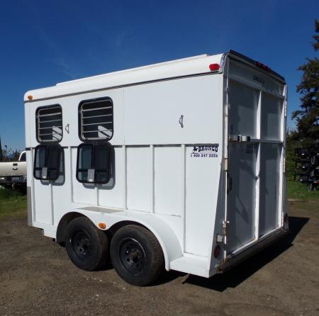 Used 2000 Circle J Bronco 2 Horse Slant Bumper Pull Horse Trailer