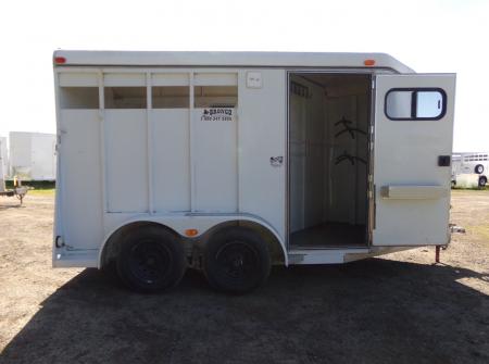 Used 2000 Circle J Bronco 2 Horse Slant Bumper Pull Horse Trailer