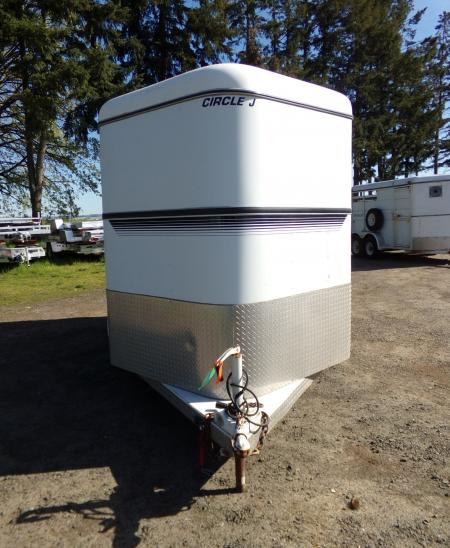 Used 2000 Circle J Bronco 2 Horse Slant Bumper Pull Horse Trailer