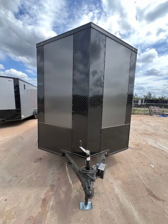 New 2026 Titanium 7x14 TA Enclosed Cargo Trailer Charcoal Polycore Blackout Package