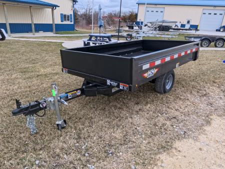 New 2026 H&H Trailers 54 x 8 Homeowners Dump Trailer with 3K GVWR, and Single Ram Hoist - Black