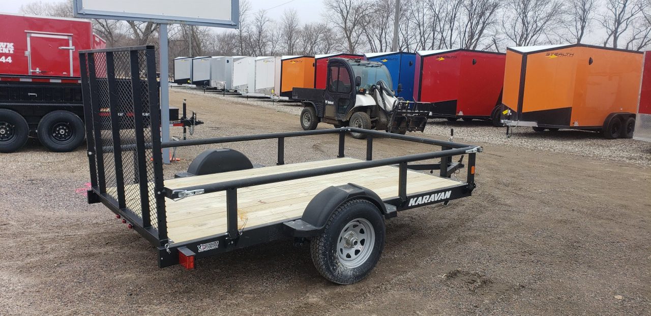 New 2026 Karavan 6x10 Utility Trailer with fold down sides