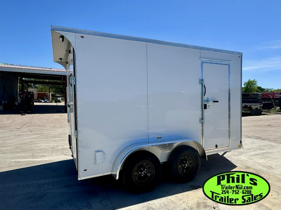 New 7X12 ENCLOSED TRAILER CARGO TRAILER Cargo / Enclosed Trailer SCREWLESS .080 EXTERIOR & REAR WING