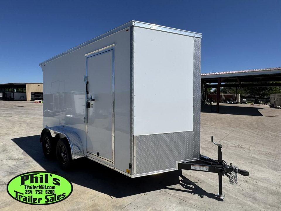 New 7X12 ENCLOSED TRAILER CARGO TRAILER Cargo / Enclosed Trailer SCREWLESS .080 EXTERIOR & REAR WING