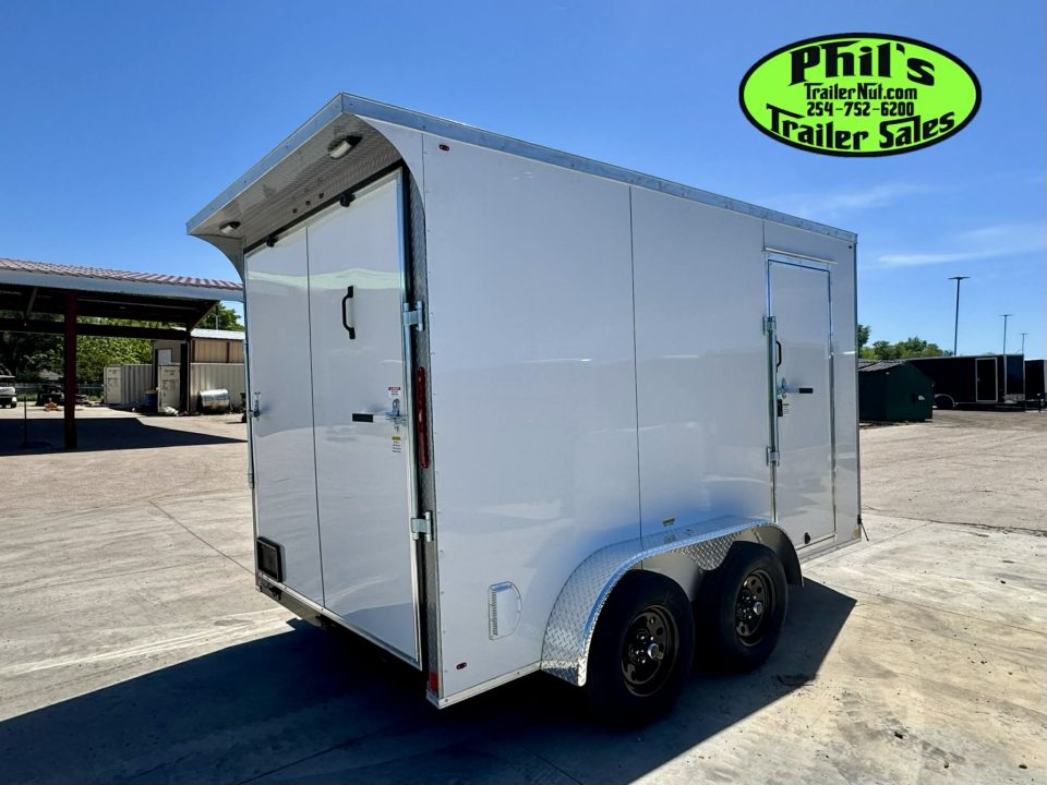 New 7X12 ENCLOSED TRAILER CARGO TRAILER Cargo / Enclosed Trailer SCREWLESS .080 EXTERIOR & REAR WING