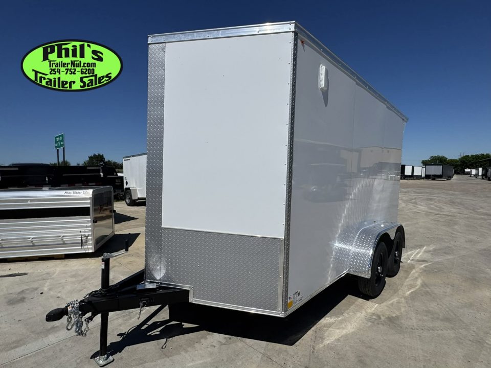New 7X12 ENCLOSED TRAILER CARGO TRAILER Cargo / Enclosed Trailer SCREWLESS .080 EXTERIOR & REAR WING