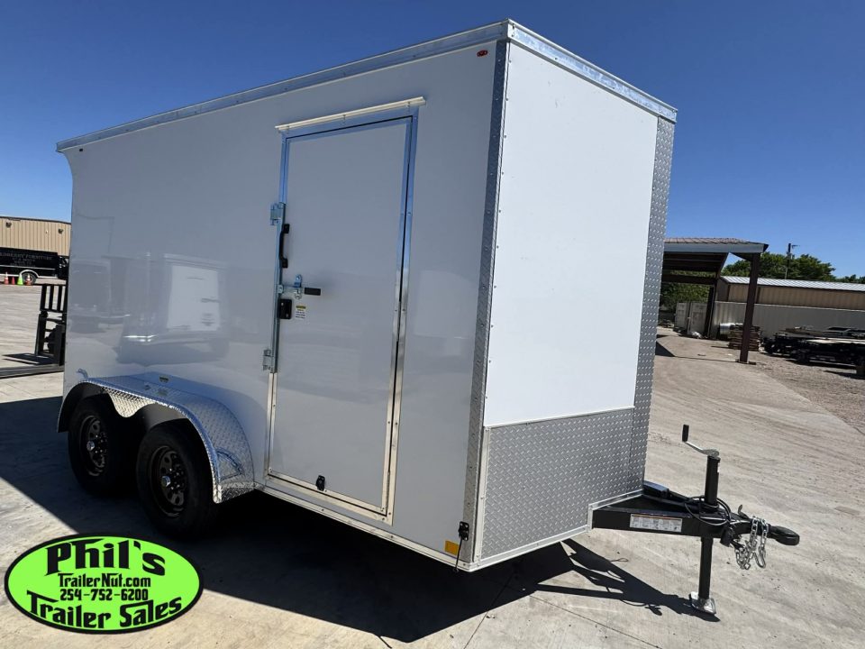 New 7X12 ENCLOSED TRAILER CARGO TRAILER Cargo / Enclosed Trailer SCREWLESS .080 EXTERIOR & REAR WING
