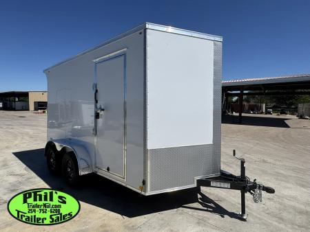 New 7X12 ENCLOSED TRAILER CARGO TRAILER Cargo / Enclosed Trailer SCREWLESS .080 EXTERIOR & REAR WING