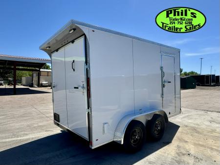 New 7X12 ENCLOSED TRAILER CARGO TRAILER Cargo / Enclosed Trailer SCREWLESS .080 EXTERIOR & REAR WING