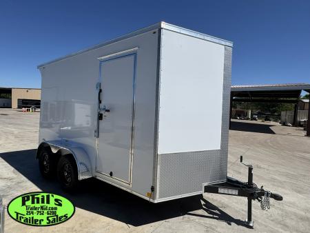 New 7X12 ENCLOSED TRAILER CARGO TRAILER Cargo / Enclosed Trailer SCREWLESS .080 EXTERIOR & REAR WING
