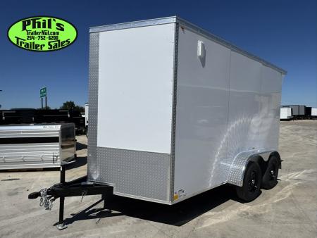New 7X12 ENCLOSED TRAILER CARGO TRAILER Cargo / Enclosed Trailer SCREWLESS .080 EXTERIOR & REAR WING