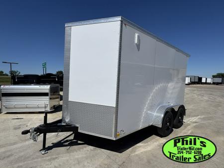 New 7X12 ENCLOSED TRAILER CARGO TRAILER Cargo / Enclosed Trailer SCREWLESS .080 EXTERIOR & REAR WING