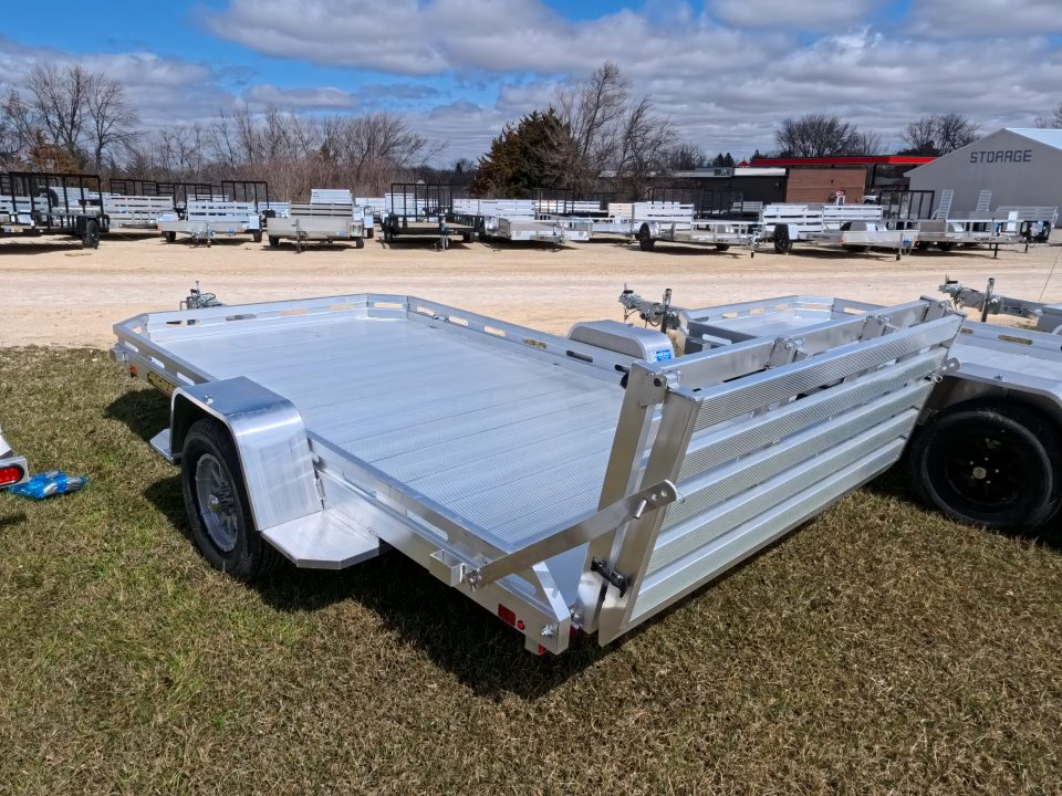 New 2027 Aluma 77 x 12 Heavy Single Axle Utility with Bi-Fold Tailgate, 2990lb. GVWR Utility Trailer