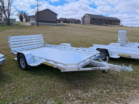 New 2027 Aluma 77 x 12 Heavy Single Axle Utility with Bi-Fold Tailgate, 2990lb. GVWR Utility Trailer