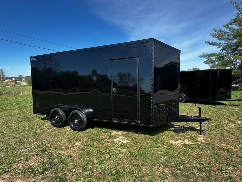 New 2026 Luxe 7x16 Enclosed Trailer- 3500LB Tandem Axle -Black Poly-Blackout