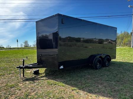 New 2026 Luxe 7x16 Enclosed Trailer- 3500LB Tandem Axle -Black Poly-Blackout
