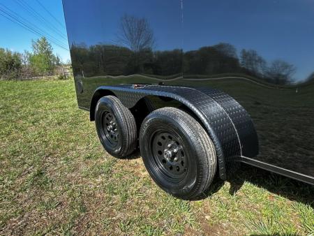 New 2026 Luxe 7x16 Enclosed Trailer- 3500LB Tandem Axle -Black Poly-Blackout