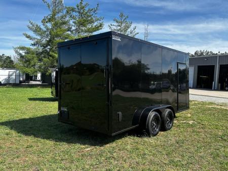 New 2026 Luxe 7x16 Enclosed Trailer- 3500LB Tandem Axle -Black Poly-Blackout