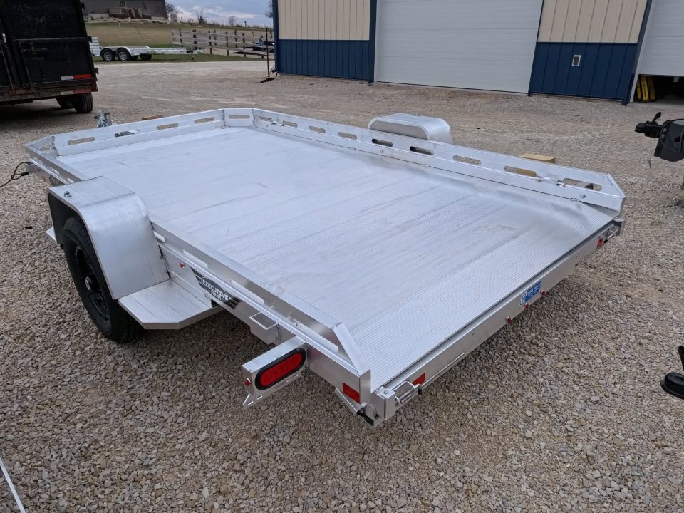 New 2027 Aluma 77 x 12 Executive Heavy Single Axle Utility Trailer with 2,990 lb. GVWR and Slide Out Ramp