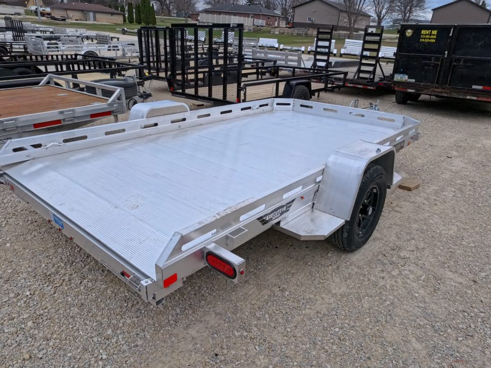 New 2027 Aluma 77 x 12 Executive Heavy Single Axle Utility Trailer with 2,990 lb. GVWR and Slide Out Ramp