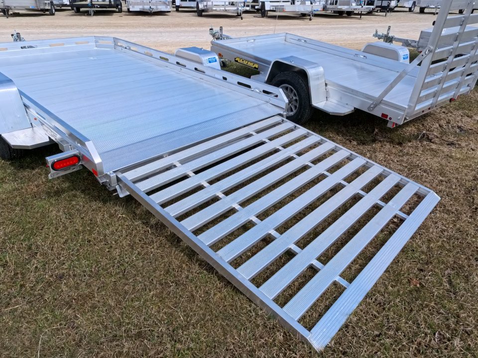 New 2027 Aluma 77 x 12 Executive Heavy Single Axle Utility Trailer with 2,990 lb. GVWR and Slide Out Ramp