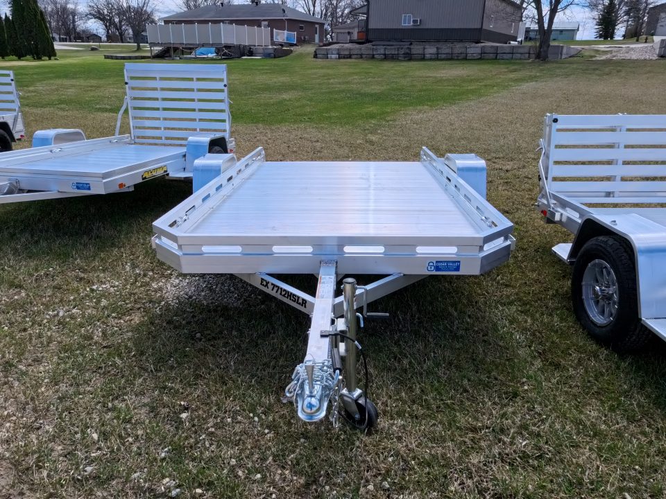 New 2027 Aluma 77 x 12 Executive Heavy Single Axle Utility Trailer with 2,990 lb. GVWR and Slide Out Ramp