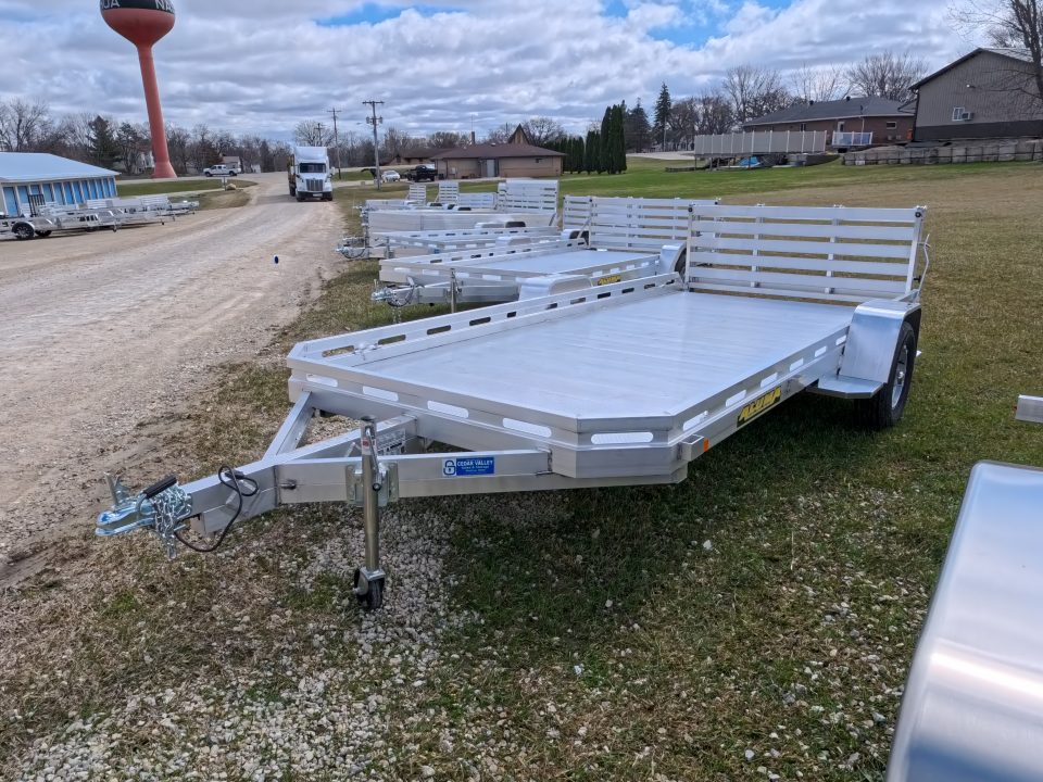 New 2027 Aluma 78 x 14 Single Axle Utility with Slotted Rails, Bi-Fold Tailgate and 2,990 GVWR