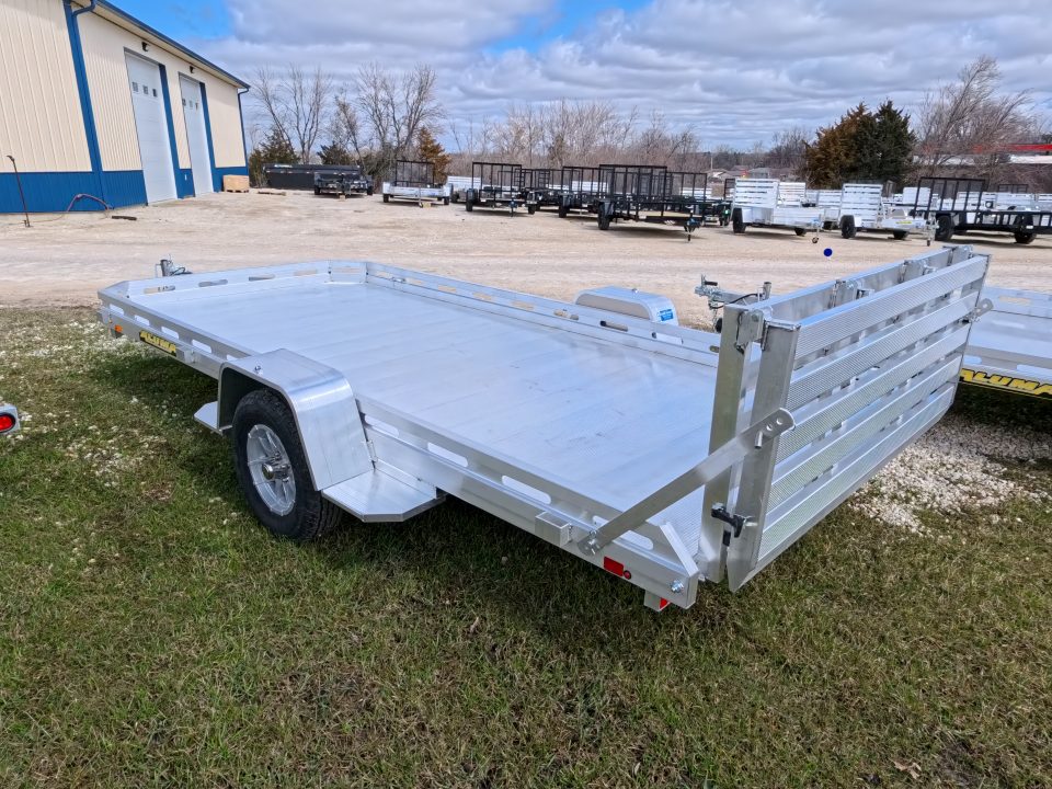 New 2027 Aluma 78 x 14 Single Axle Utility with Slotted Rails, Bi-Fold Tailgate and 2,990 GVWR