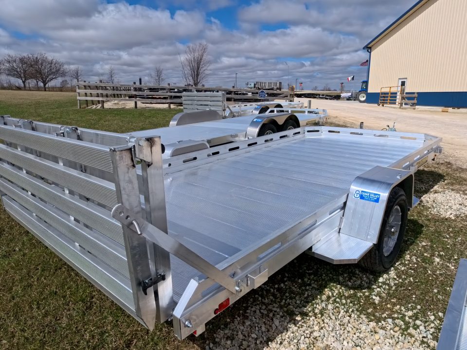 New 2027 Aluma 78 x 14 Single Axle Utility with Slotted Rails, Bi-Fold Tailgate and 2,990 GVWR