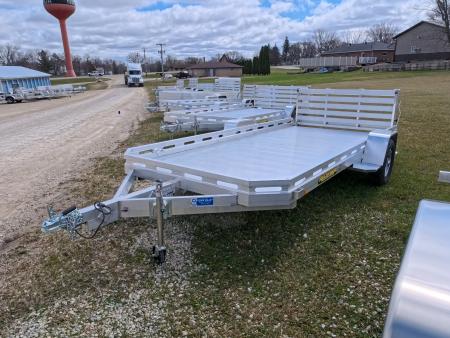 New 2027 Aluma 78 x 14 Single Axle Utility with Slotted Rails, Bi-Fold Tailgate and 2,990 GVWR