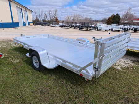 New 2027 Aluma 78 x 14 Single Axle Utility with Slotted Rails, Bi-Fold Tailgate and 2,990 GVWR