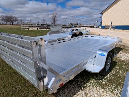 New 2027 Aluma 78 x 14 Single Axle Utility with Slotted Rails, Bi-Fold Tailgate and 2,990 GVWR