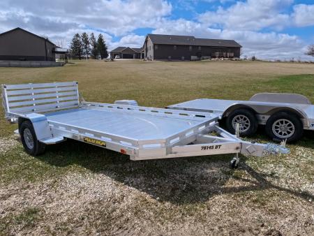 New 2027 Aluma 78 x 14 Single Axle Utility with Slotted Rails, Bi-Fold Tailgate and 2,990 GVWR