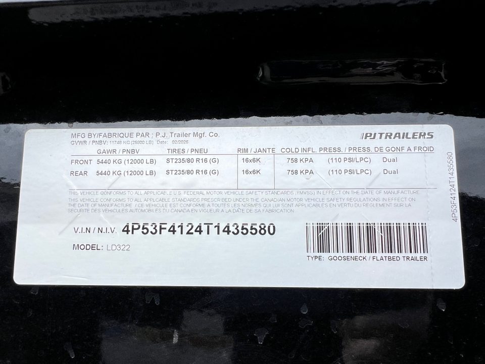 New 2026 PJ Trailers 32 Low Profile LD Tandem Dual Gooseneck Trailer