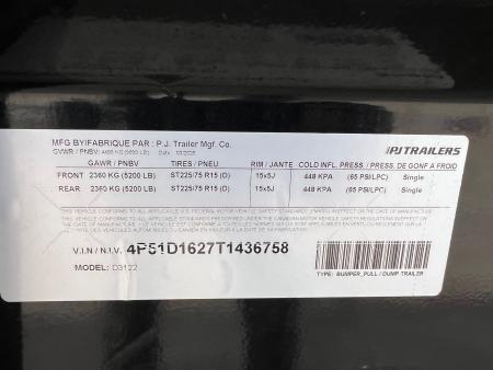 New 2026 PJ Trailers 12 D3 Dump Dump Trailer