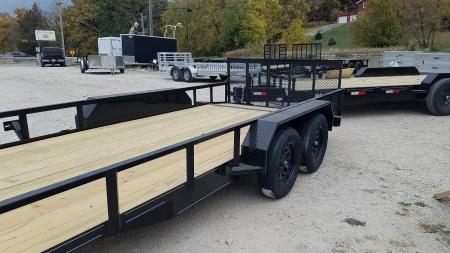 New 2026 MEB 77x16 W/ Ramp & Dovetail utility Trailer