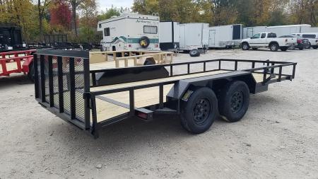 New 2026 MEB 77x16 W/ Ramp & Dovetail utility Trailer