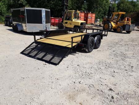 New 2026 MEB 77x16 W/ Ramp & Dovetail utility Trailer