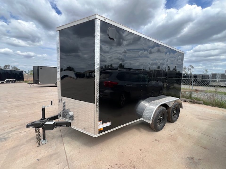 New 2026 Titanium 6x12 TA Cargo / Enclosed Trailer Black Polycore Rear Spoiler