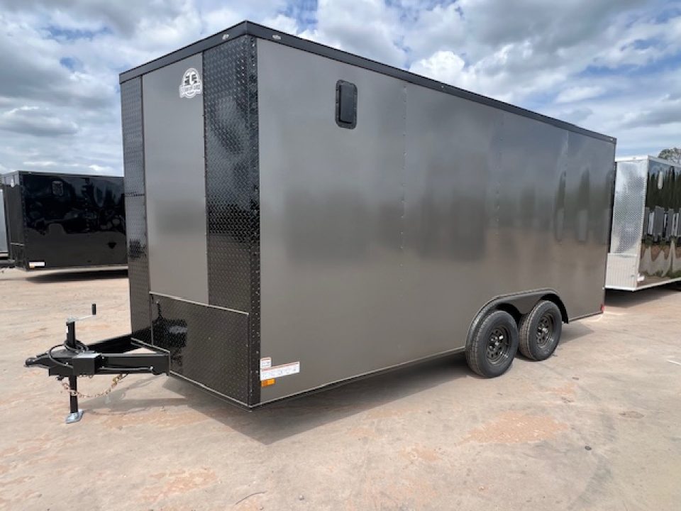 New 2026 Titanium 8.5x16 TA Cargo / Enclosed Trailer Charcoal Polycore Exterior Blackout Package 7' Interior