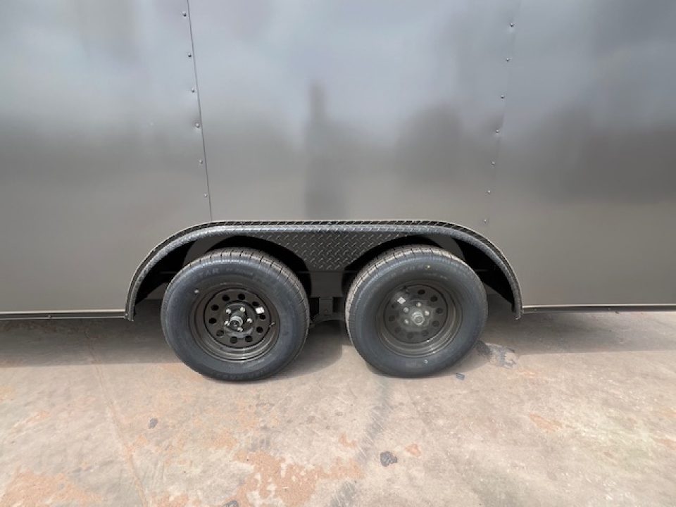 New 2026 Titanium 8.5x16 TA Cargo / Enclosed Trailer Charcoal Polycore Exterior Blackout Package 7' Interior