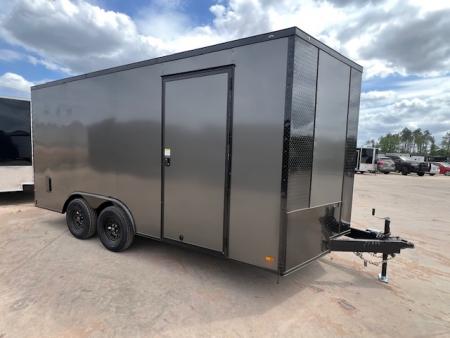 New 2026 Titanium 8.5x16 TA Cargo / Enclosed Trailer Charcoal Polycore Exterior Blackout Package 7' Interior