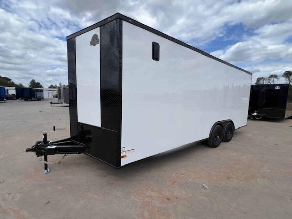 New 2026 Titanium 8.5x16 TA Cargo / Enclosed Trailer White Polycore Exterior Blackout Package 7' Interior