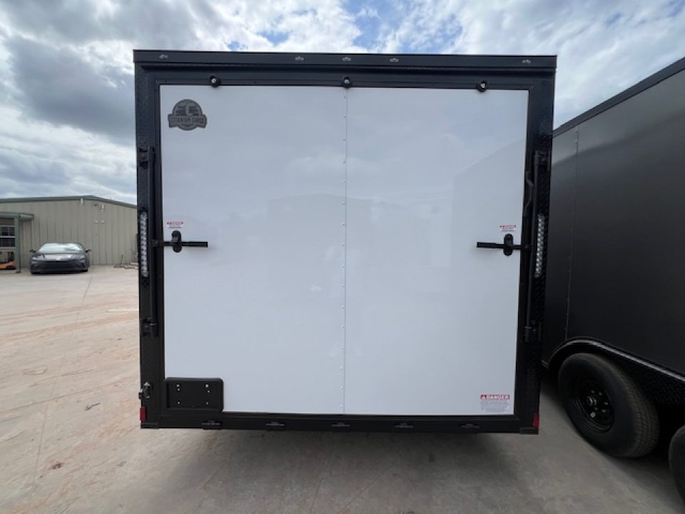 New 2026 Titanium 8.5x16 TA Cargo / Enclosed Trailer White Polycore Exterior Blackout Package 7' Interior