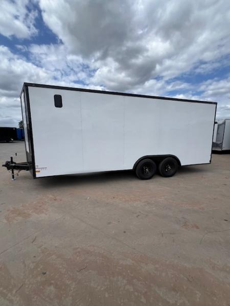 New 2026 Titanium 8.5x16 TA Cargo / Enclosed Trailer White Polycore Exterior Blackout Package 7' Interior